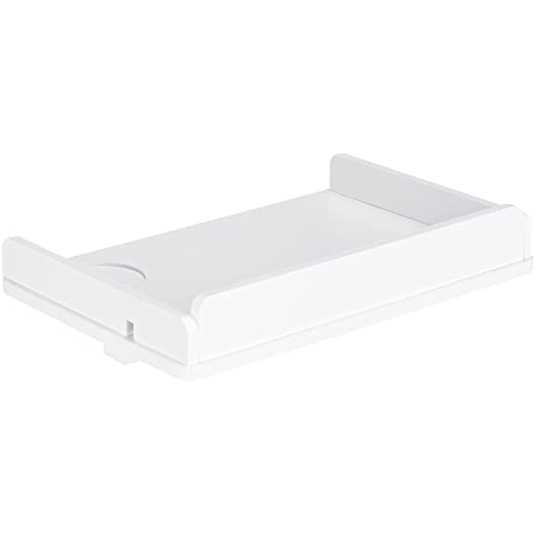 Navaris Clip-on Bedside Shelf - Clamping Hanging Bamboo Shelf for Bed Frame - Small Bed-Side Table Tray for Books, Phones, Chargers - White Finish