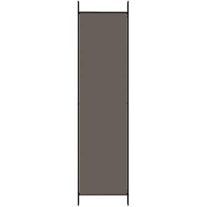 vidaXL 6-Panel Room Divider - Versatile And Durable Foldable Partition - Ideal for Privacy, Blocking Sunlight or Decor - Anthracite Fabric and Iron - 300x200 cm