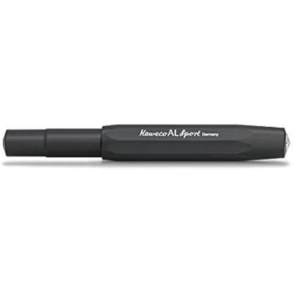 Kaweco AL SPORT Gel/Ballpoint Pen Black I Pen Including 0.7 mm Rollerball Pen Refill in Classic Design with Ceramic Ball I Premium Aluminium Gel Roller 13 cm