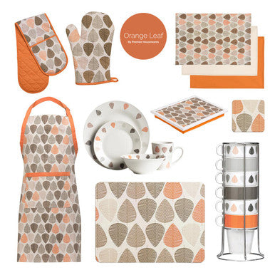 Orange Leaf Set Of Four Coasters