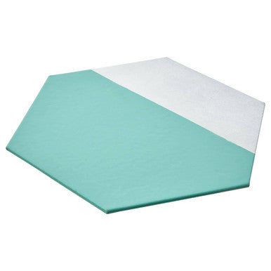 Geome Set of 4 Leather Effect Dipped Jade And Silver Hexagon Placements