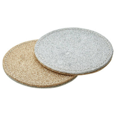Geome Set of 4 Reversible Gold And Silver Glitter Coasters