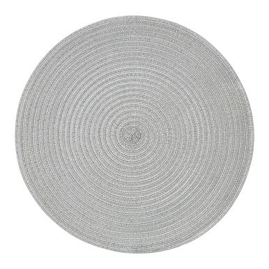 Alice Round Silver Thread Woven Placemat