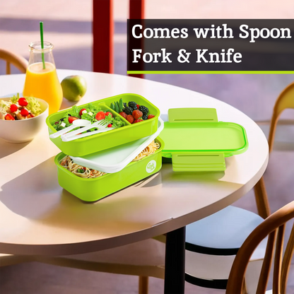 Grub Tub Green Lunch Box With Cutlery