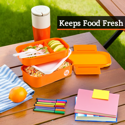 Grub Tub Orange 2 Tier Lunch Box