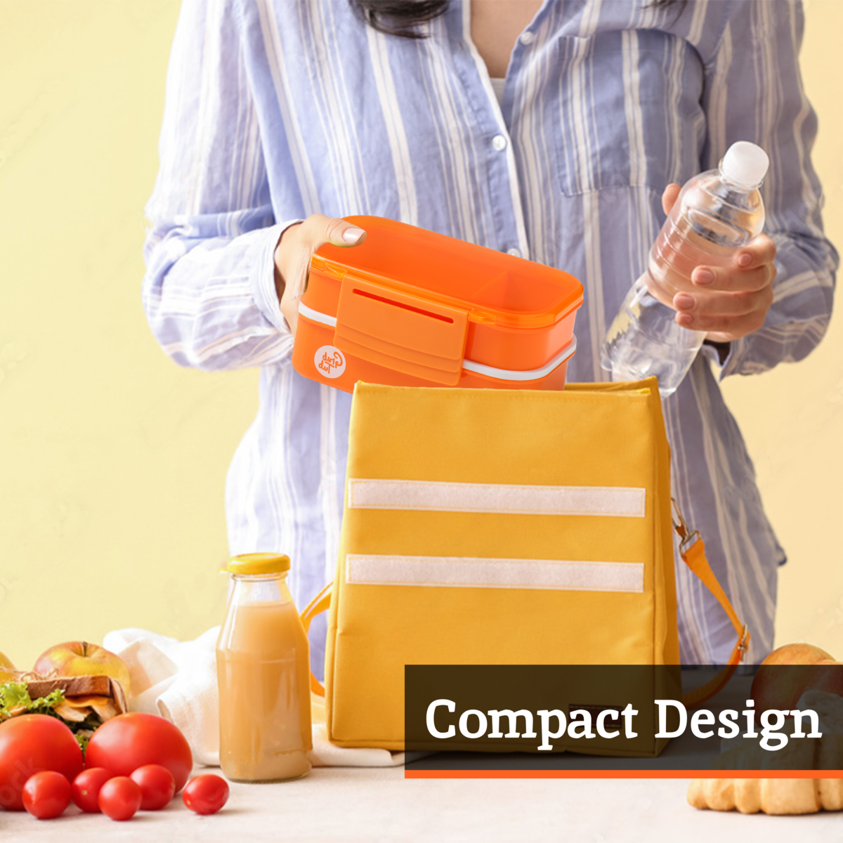 Grub Tub Orange 2 Tier Lunch Box