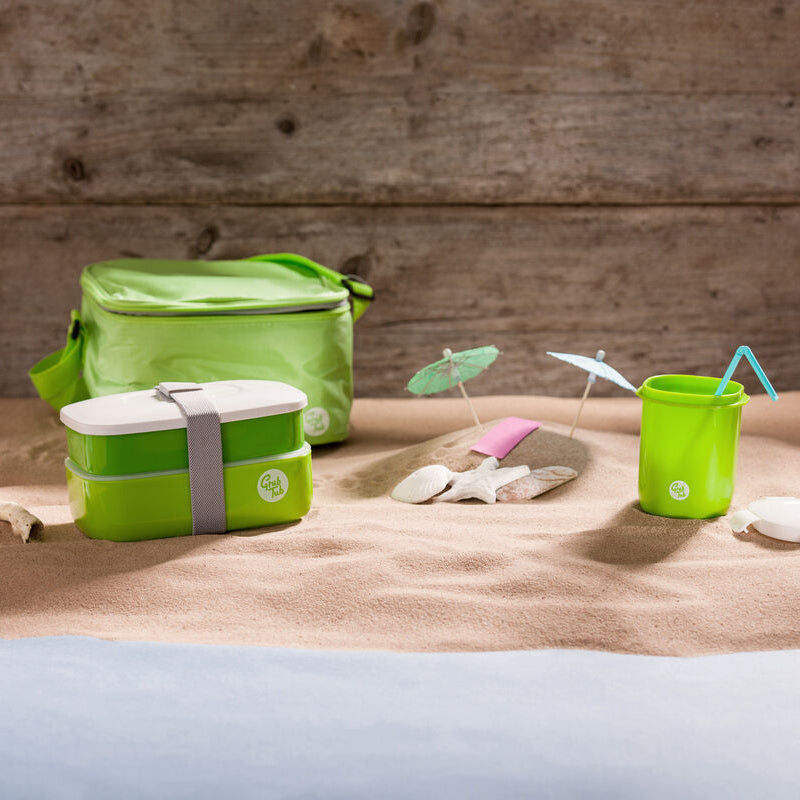 Grub Tub Green Lunch Box Set with Insulated Bag