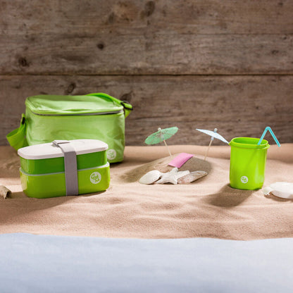 Green Lunch Box Set with Insulated Bag | Grub Tub