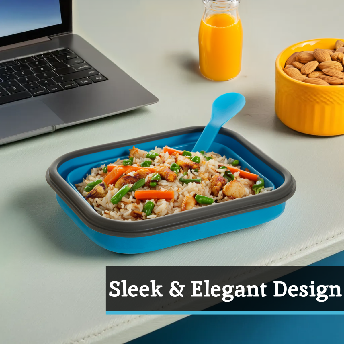 Grub Tub Blue Collapsible Lunch Box