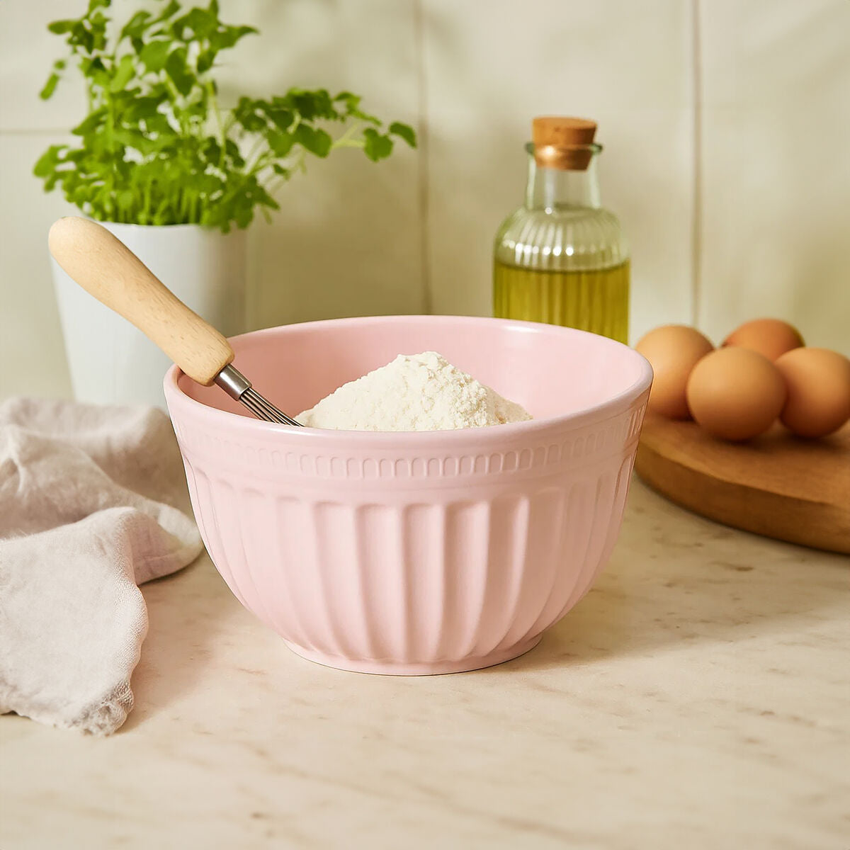 Alden Melamine Large Pink Mixing Bowl