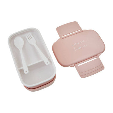 Grub Tub Light Pink Lunch Box With Cutlery