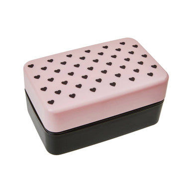 Grub Tub Light Pink Hearts Lunch Box With Cutlery