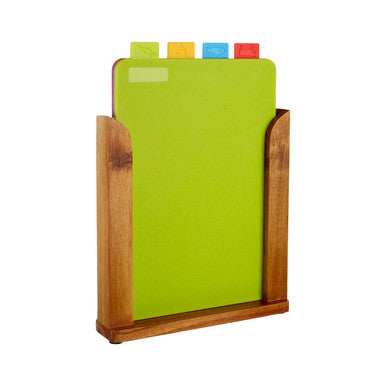 Dahra Set of 4 Colourful Chopping Boards with Stand