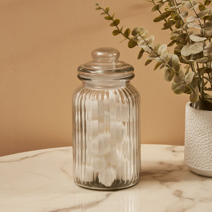 Abbie Ribbed Glass Storage Jar 1300 ml