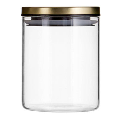 Freska Glass Storage Jar with Gold Lid 700ml