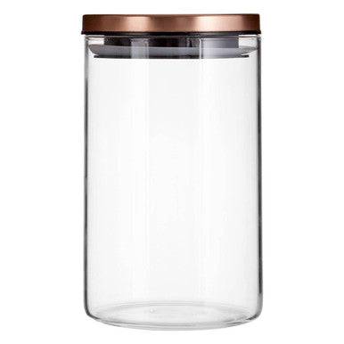 Freska Glass Storage Jar with Rose Gold Lid  950ml