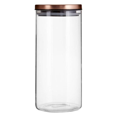 Freska Glass Storage Jar with  Rose Gold Lid 1300ml