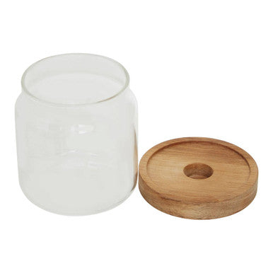 Freska Glass Storage Jar with Acacia Wood Lid 700ml