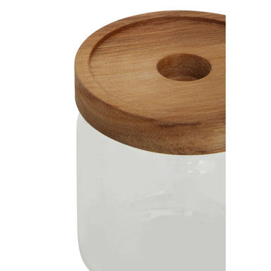 Freska Glass Storage Jar with Acacia Wood Lid 700ml