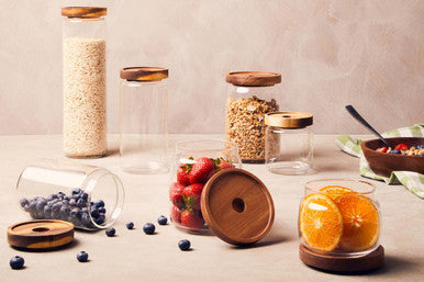 Glass Storage Jar with Acacia Lid 1260 Ml | Tromso