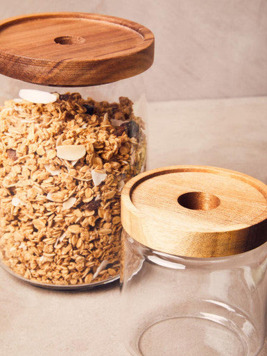 Glass Storage Jar with Acacia Lid 1260 Ml | Tromso