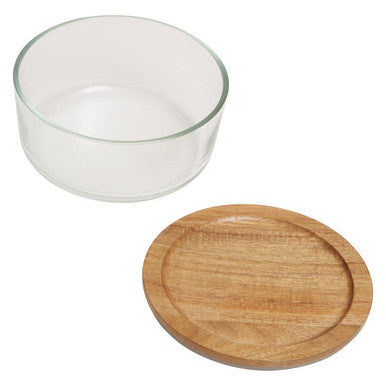 Freska 850Ml Glass Container With Acacia Lid