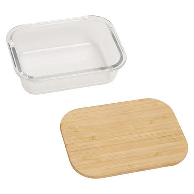 Freska 640Ml Glass Container With Bamboo Lid