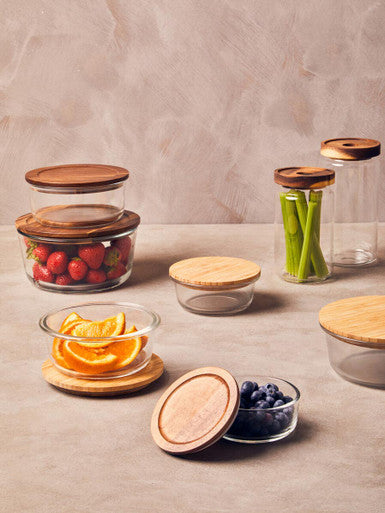 Freska 620Ml Glass Container With Bamboo Lid