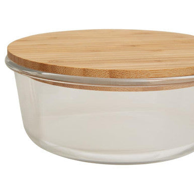Freska 950Ml Glass Container With Bamboo Lid
