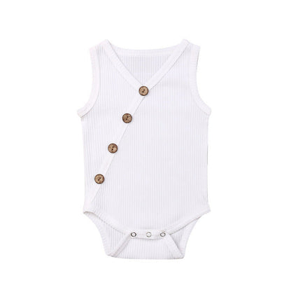 Newborn Baby Solid Bodysuit Kids Clothes Boys Girl Jumpsuit