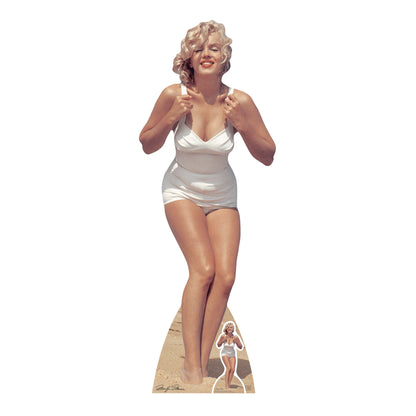 Marilyn Monroe White Swim Suit Cardboard Cut Out Height 172cm
