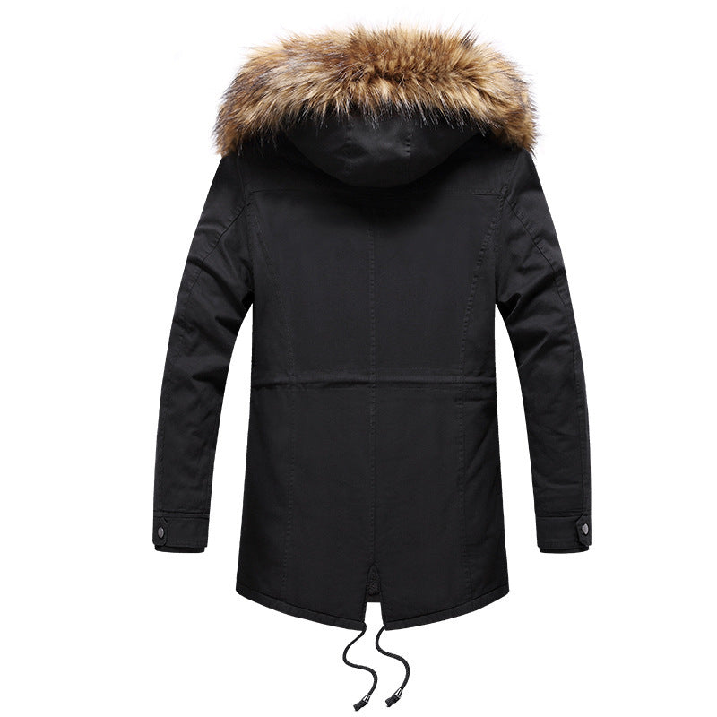 Men's mid-length padded trench coat