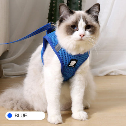 Premium Breathable Cat Harness & Leash Set - Escape-Proof Mesh Design for Safe Outdoor Adventures