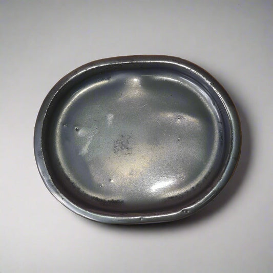 12cm Glazed Drip Tray | Oval | Silver