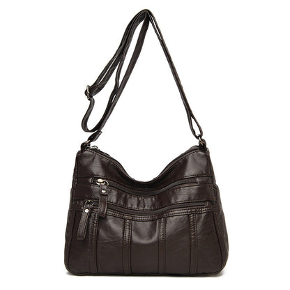 New Trendy Soft Leather Multilayer Messenger Bag