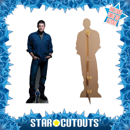 SC1349 Dean Winchester Blue Shirt Jeans (Jensen Ackles Supernatural) Cardboard Cut Out Height 186cm