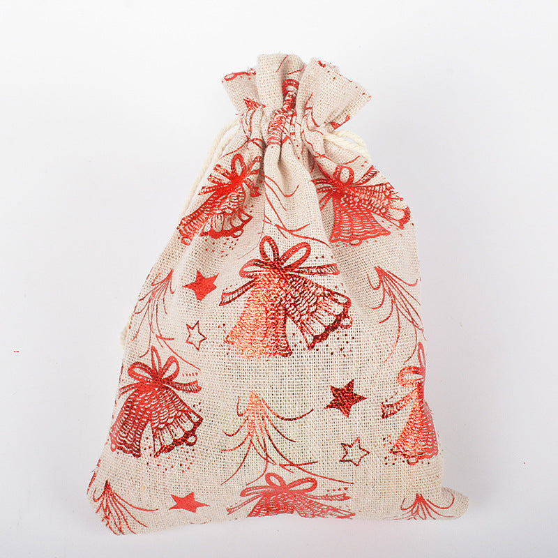 Snowflake Elk Candy Cotton Linen Packaging Bag