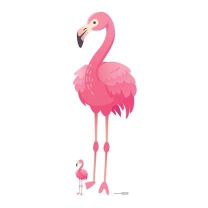 SC1401 Pink Flamingo Cardboard Cut Out Height 150cm