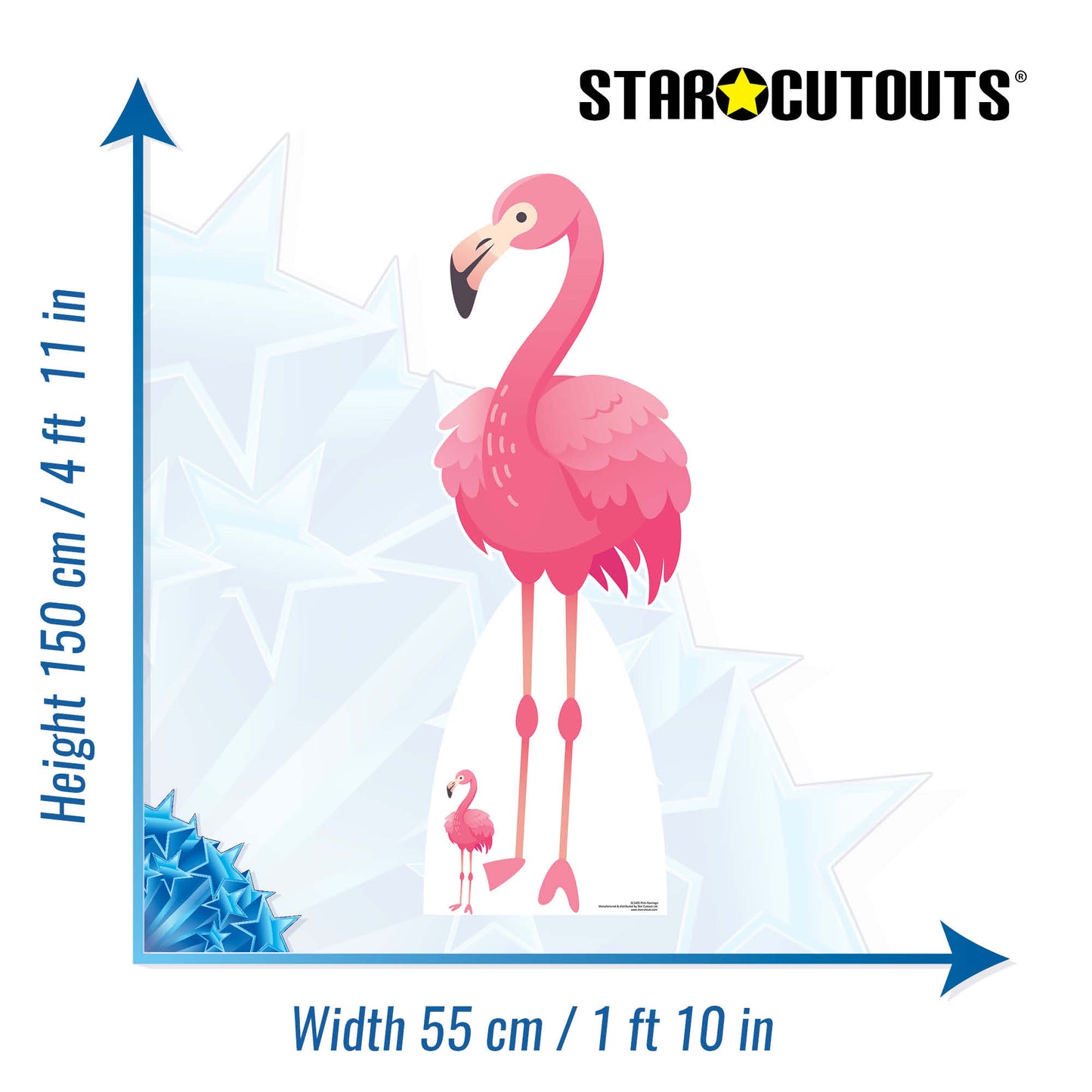 SC1401 Pink Flamingo Cardboard Cut Out Height 150cm