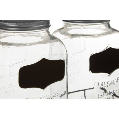 Grocer Set Of 2 Drink Dispensers With Stand