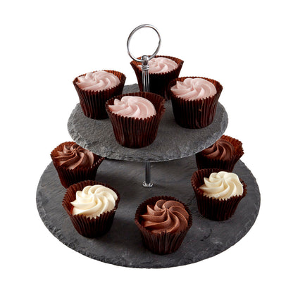 Slate 2 Tier Round Cake Stand