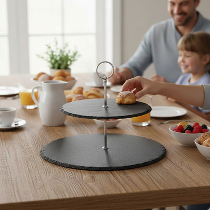 Slate 2 Tier Round Cake Stand