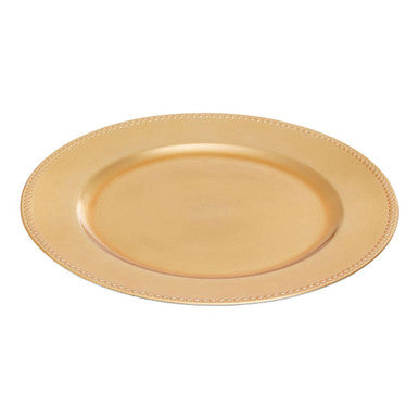 Dia Gold Charger Plate With Dotted Rim