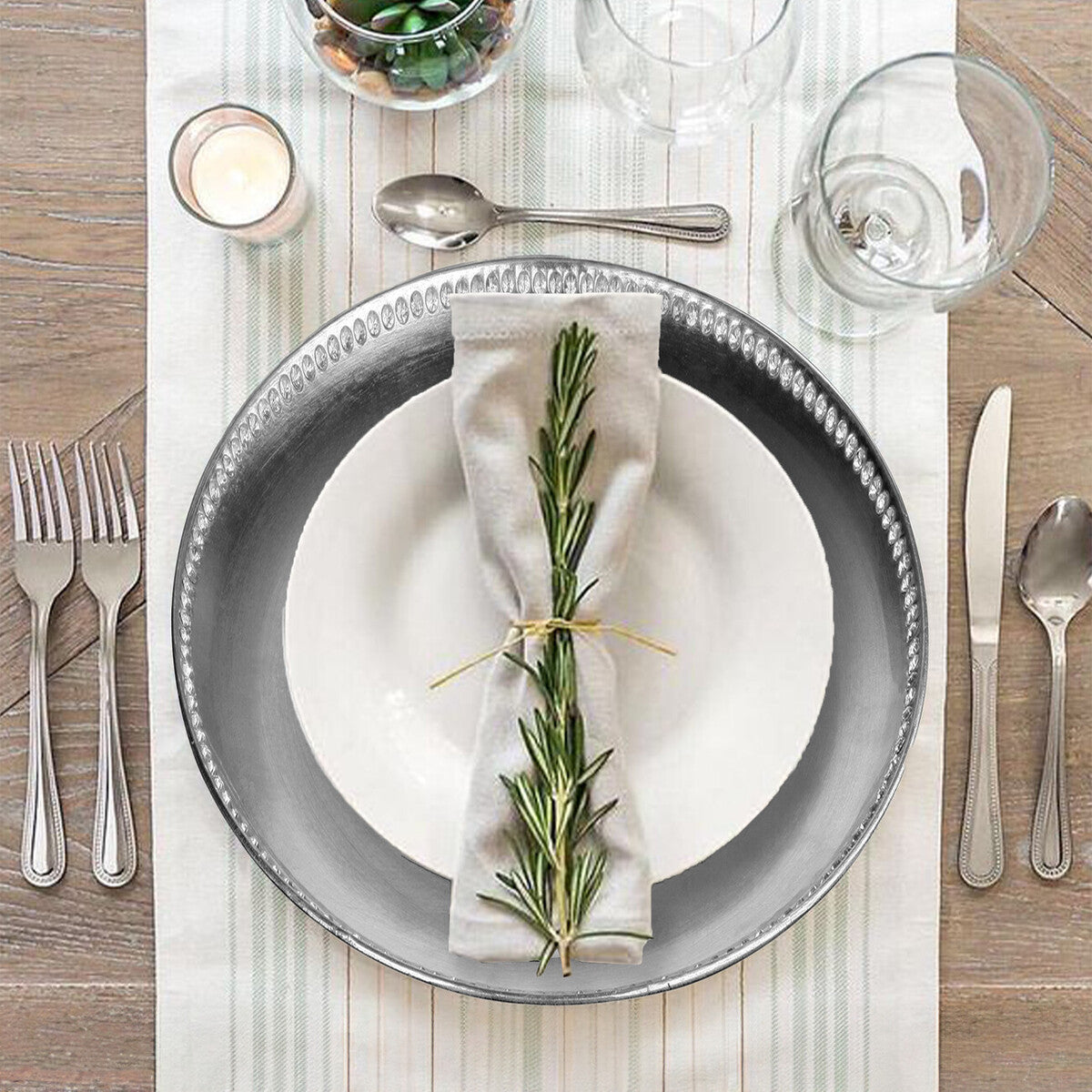 Radiance Silver Decorative Charger Plate