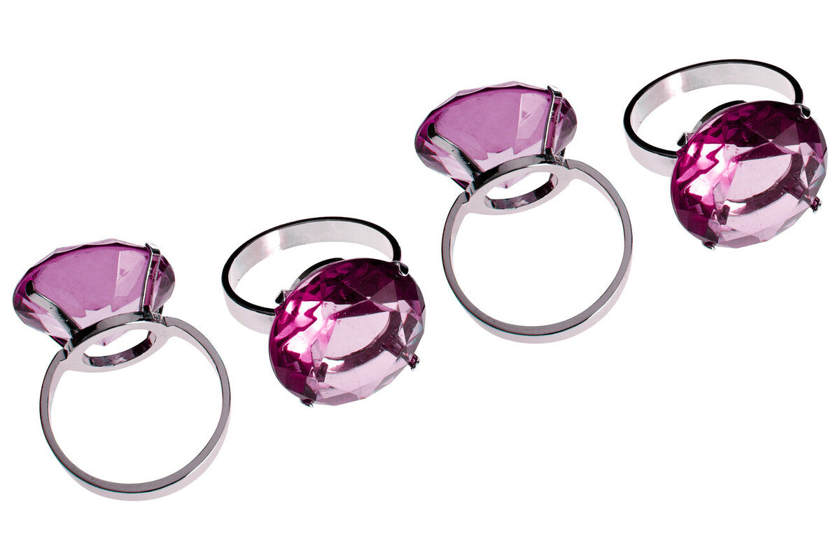 Set Of Four Purple Diamante Napkin Rings