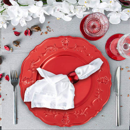 Dia Red Finish Baroque Charger Plate