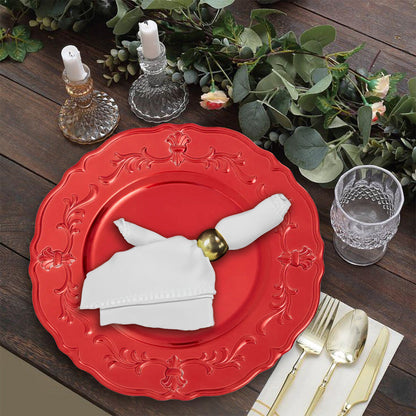 Dia Red Finish Baroque Charger Plate