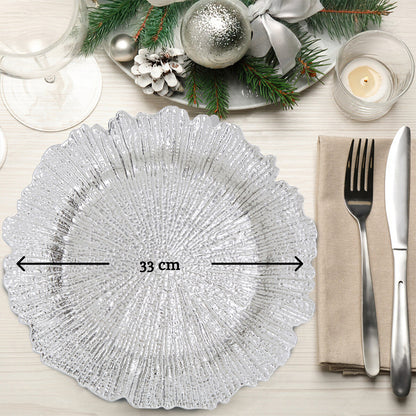 Dia Silver Finish Reef Charger Plate