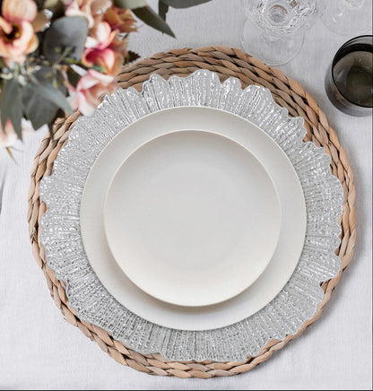 Dia Silver Finish Reef Charger Plate