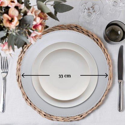 Dia Silver Finish Dotted Charger Plate